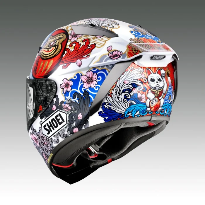 SHOEI X-Fifteen MARQUEZ MOTEGI5 TC-6 WHITE/GREY Full-Face Helmet - Image 2