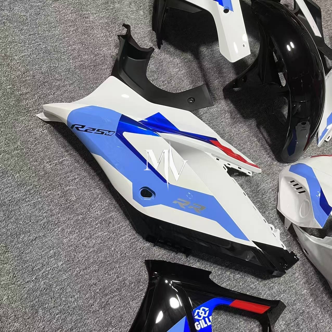 Yamaha R25 2019-2024 White with Tricolor BMW ABS Fairings | Motovation Frgs - Image 3