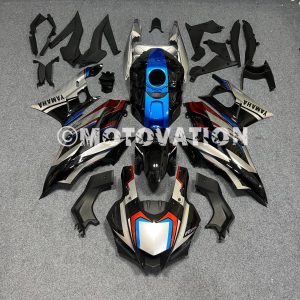 Yamaha R25 2019-2024 Matte Black with White ABS Fairings | Motovation Frgs