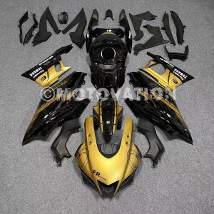 Yamaha R25 2019-2024 Black with Gold ABS Fairings | Motovation Frgs