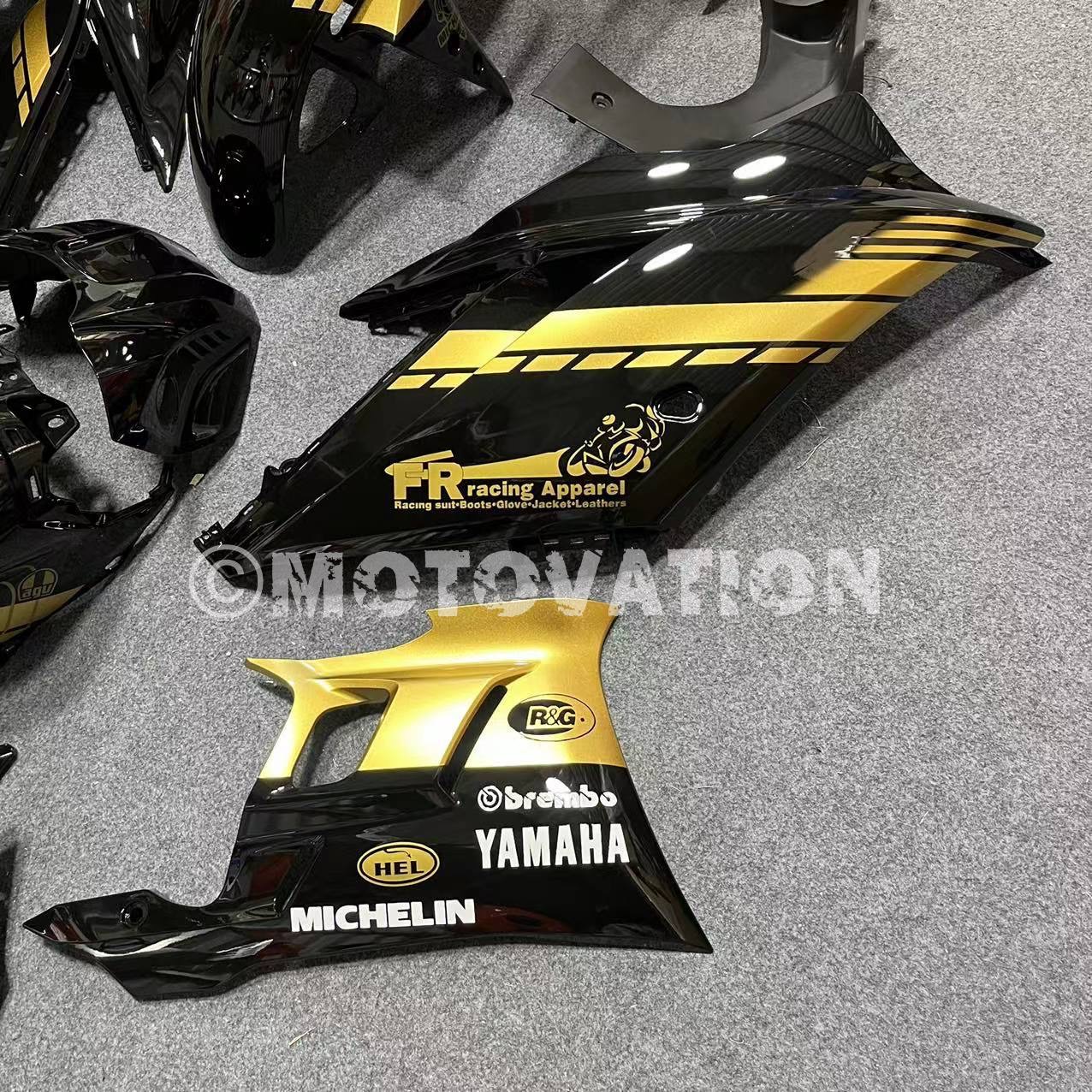 Yamaha R25 2019-2024 Black with Gold ABS Fairings | Motovation Frgs - Image 3