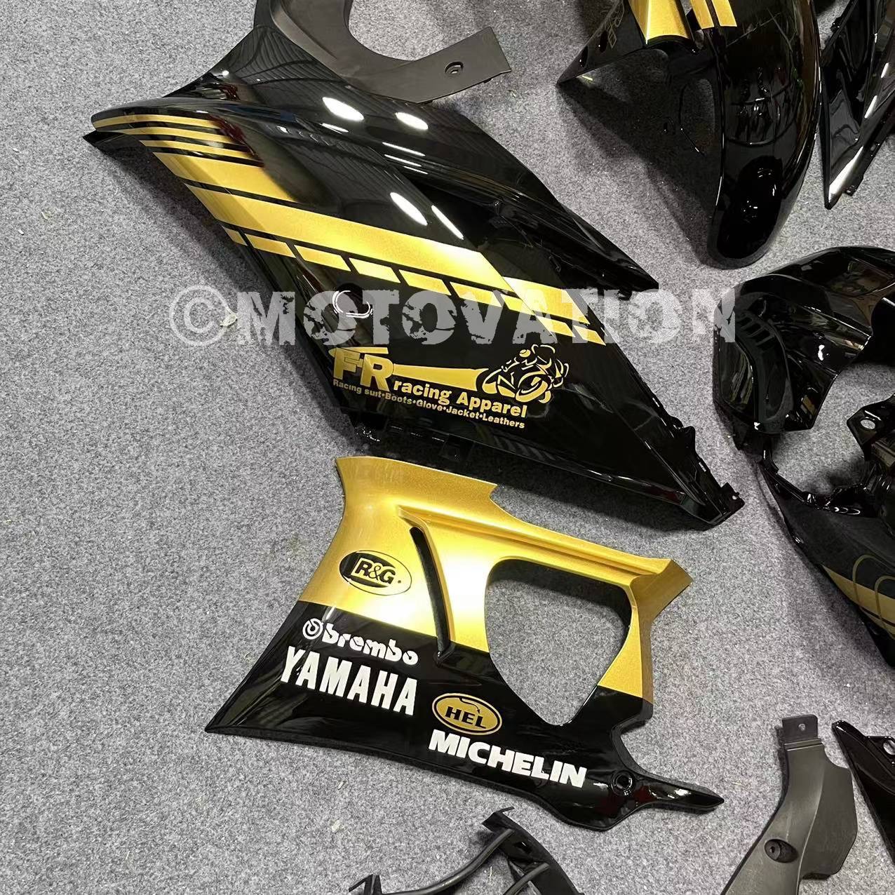 Yamaha R25 2019-2024 Black with Gold ABS Fairings | Motovation Frgs - Image 4