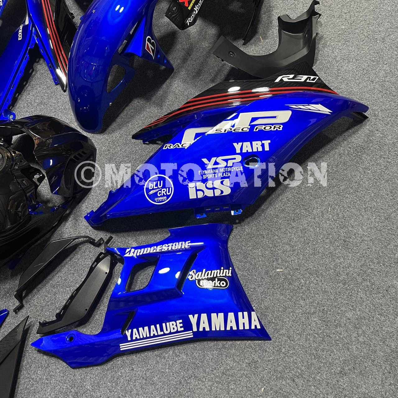 Yamaha R25 2019-2024 Blue with Black ABS Fairings | Motovation Frgs - Image 3