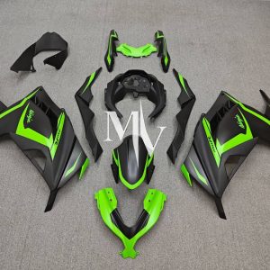Kawasaki NINJA 250 2013-2017 Matte Green with Matte Black ABS Fairings | Motovation Frgs
