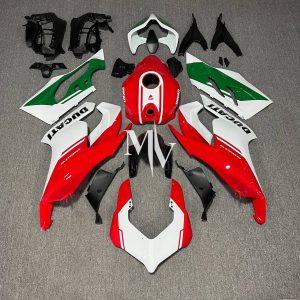 Ducati Panigale V2 2020-2024 Red with White & Green ABS Fairings | Motovation Frgs