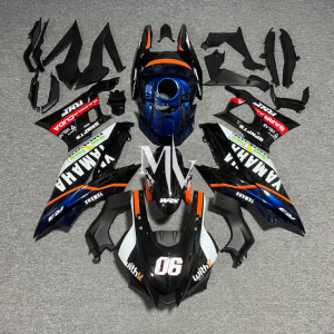 Yamaha R25 2019-2024 Black with Blue ABS Fairings | Motovation Frgs