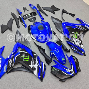 Yamaha R25 V1 2014-2018 Blue with Black ABS Fairings | Motovation Frgs
