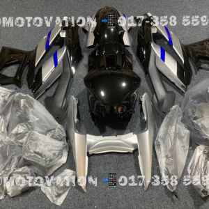 Yamaha R25 V1 2014-2018 Black with Silver ABS Fairings | Motovation Frgs