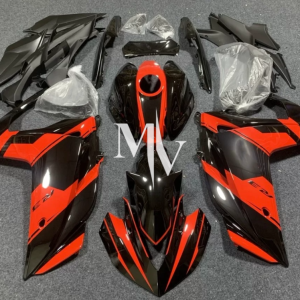 Yamaha R25 V1 2014-2018 Black with Orange ABS Fairings | Motovation Frgs