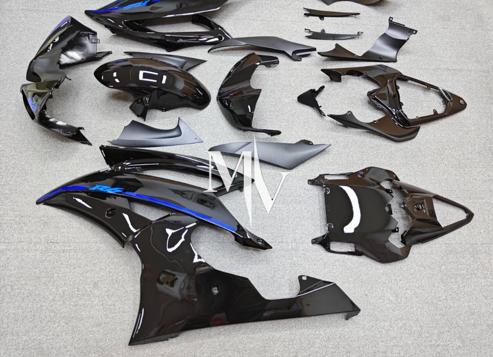Yamaha R6 2008-2016 Black with Dark Blue ABS Fairings | Motovation Frgs - Image 3