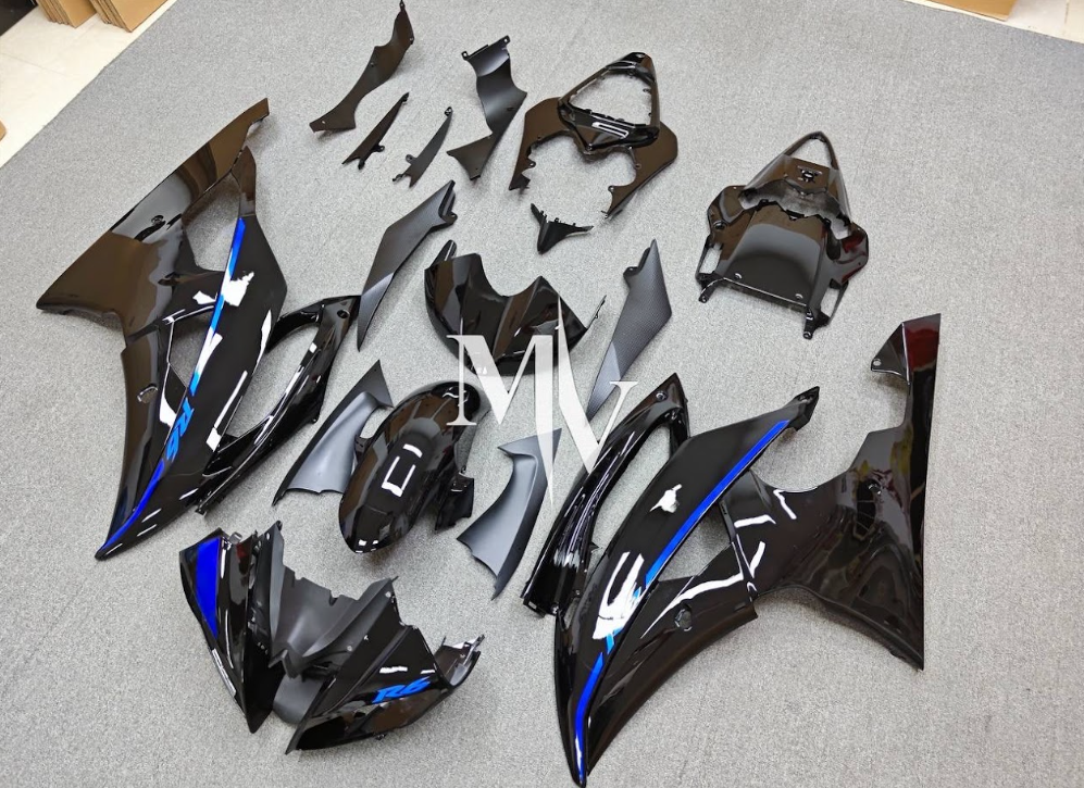 Yamaha R6 2008-2016 Black with Dark Blue ABS Fairings | Motovation Frgs - Image 5