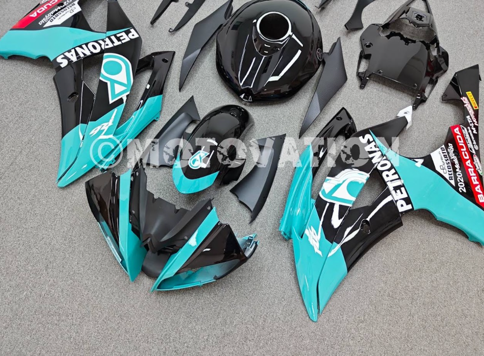 Yamaha R6 2008-2016 Petronas Solid Green with Black ABS Fairings | Motovation Frgs - Image 5