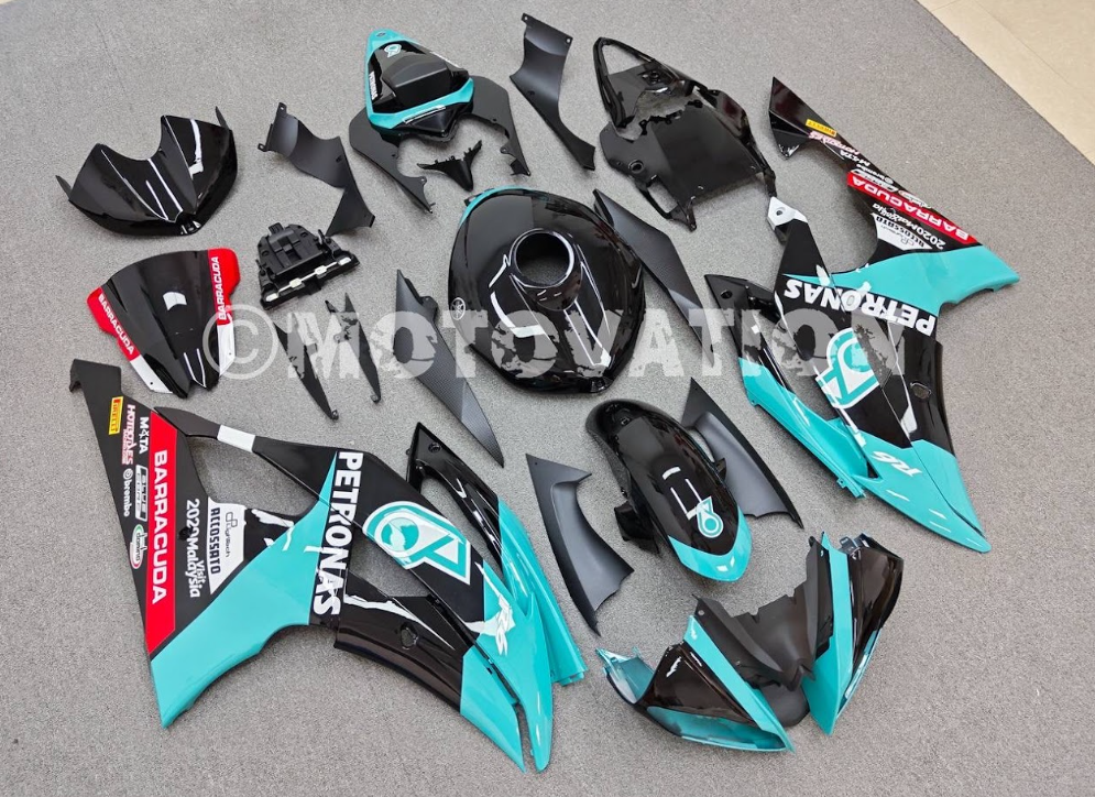 Yamaha R6 2008-2016 Petronas Solid Green with Black ABS Fairings | Motovation Frgs