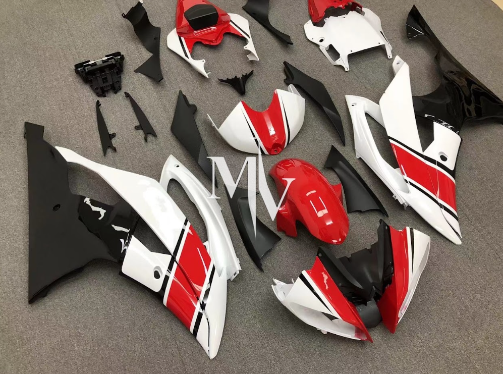 Yamaha R6 2008-2016 White with Red Anniversary ABS Fairings | Motovation Frgs - Image 2