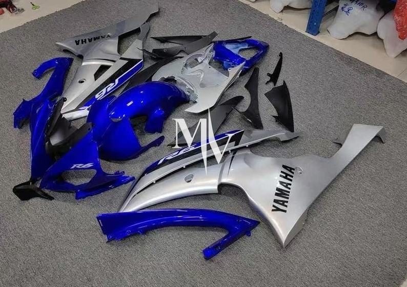 Yamaha R6 2008-2016 Blue with Silver ABS Fairings | Motovation Frgs - Image 4