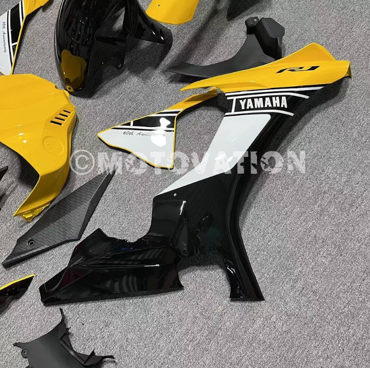 Yamaha R1 2015-2019 Yellow with White & Black ABS Fairings | Motovation Frgs - Image 4