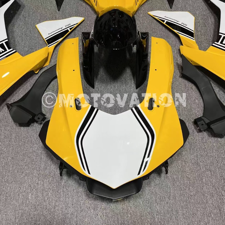 Yamaha R1 2015-2019 Yellow with White & Black ABS Fairings | Motovation Frgs - Image 6