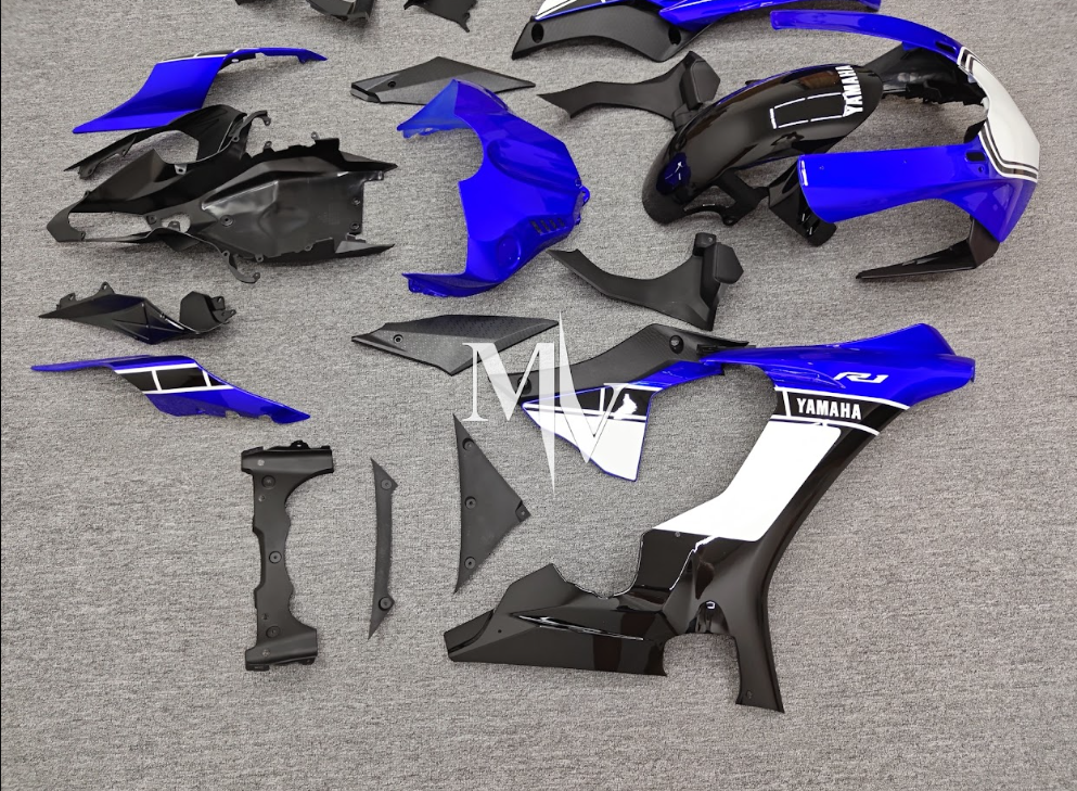 Yamaha R1 2015-2019 Blue with White ABS Fairings | Motovation Frgs - Image 2