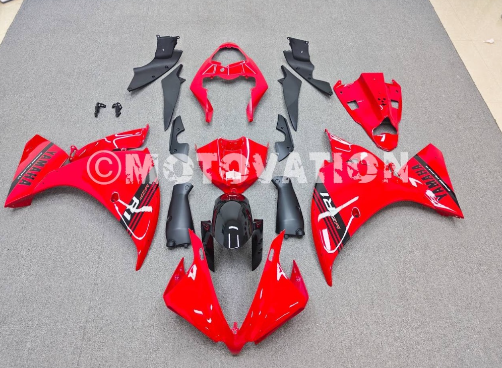 Yamaha R1 2012-2014 Fire Red ABS Fairings | Motovation Frgs