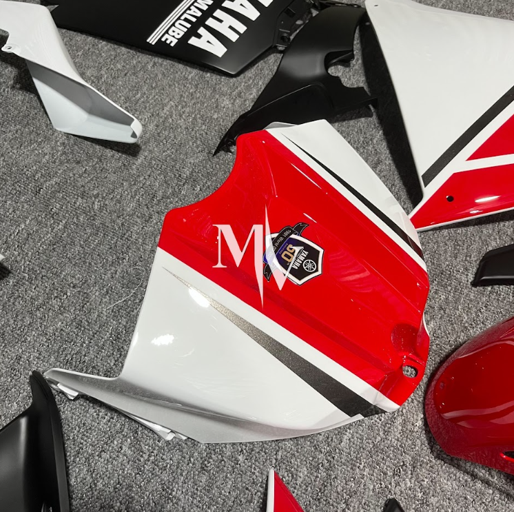 Yamaha R1 2012-2014 White with Red ABS Fairings | Motovation Frgs - Image 2