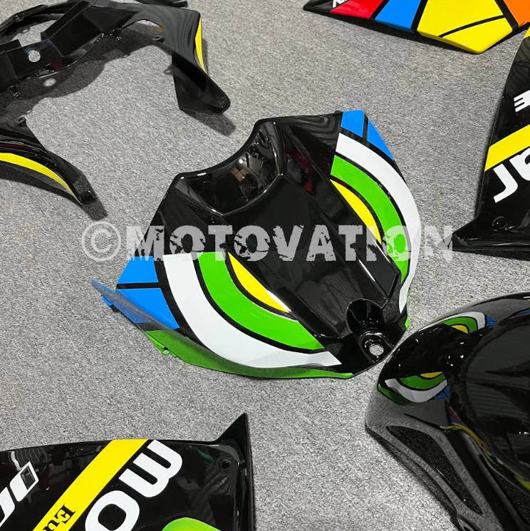 Yamaha R1 2007-2011 Rainbow with Neon Yellow ABS Fairings | Motovation Frgs - Image 3