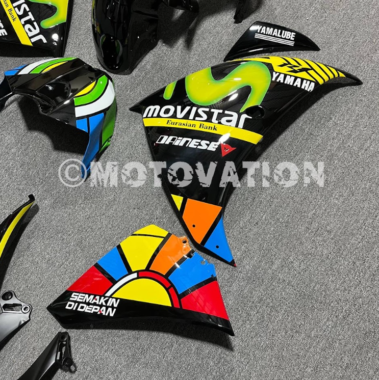 Yamaha R1 2007-2011 Rainbow with Neon Yellow ABS Fairings | Motovation Frgs - Image 4