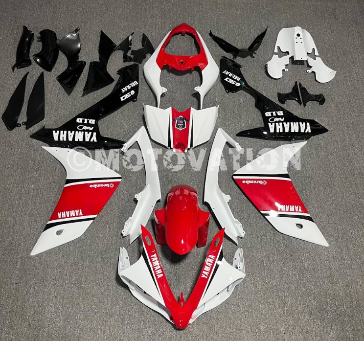 Yamaha R1 2007-2011 White with Red ABS Fairings | Motovation Frgs - Image 7