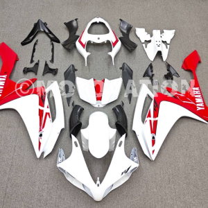 Yamaha R1 2007-2011 White with Red ABS Fairings | Motovation Frgs