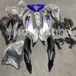 Yamaha MT07 2012-2017 Matte Silver with Blue ABS Fairings | Motovation Frgs