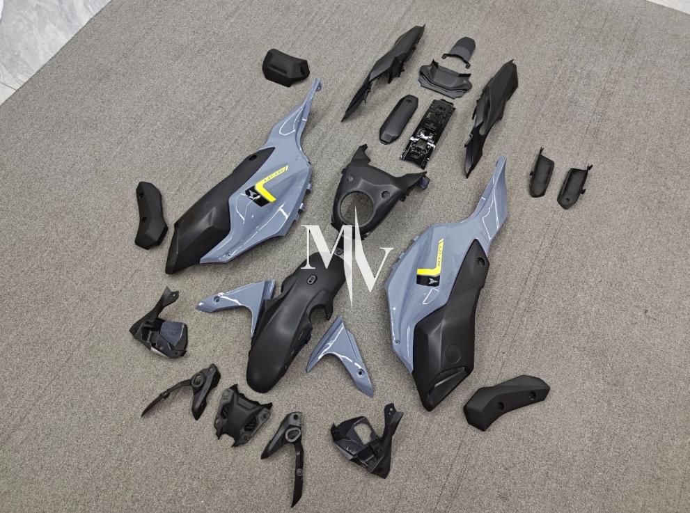 Yamaha MT07 2012-2017 Grey with Matte Black ABS Fairings | Motovation Frgs - Image 8