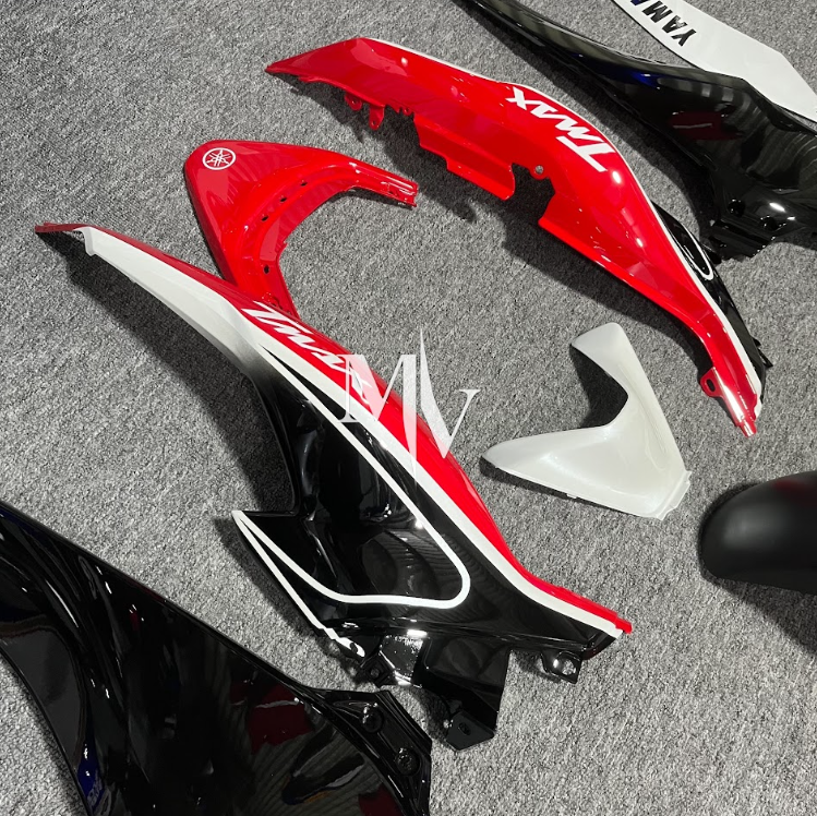 Yamaha TMAX560 2022 - 2025 Red with White & Black ABS Fairings | Motovation Frgs - Image 2