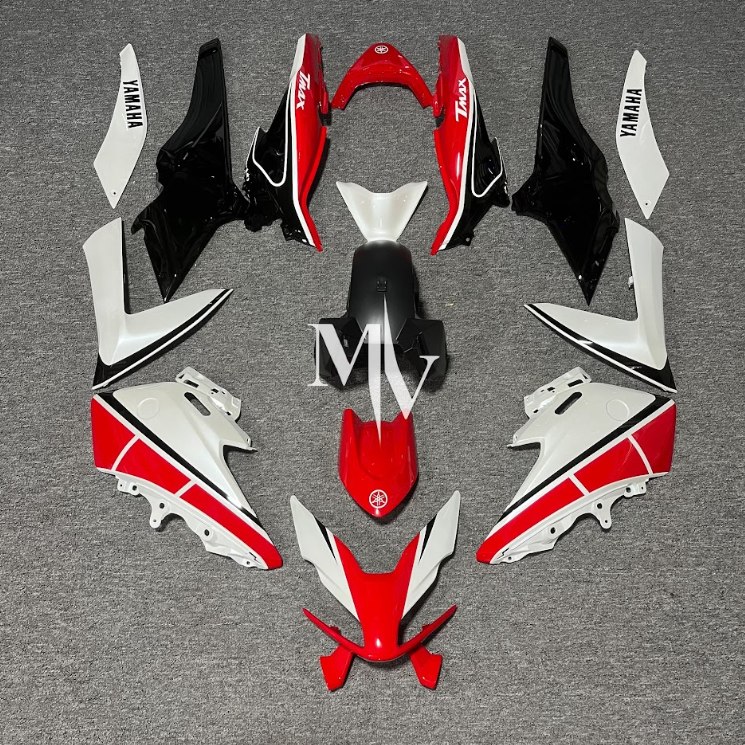 Yamaha TMAX560 2022 - 2025 Red with White & Black ABS Fairings | Motovation Frgs