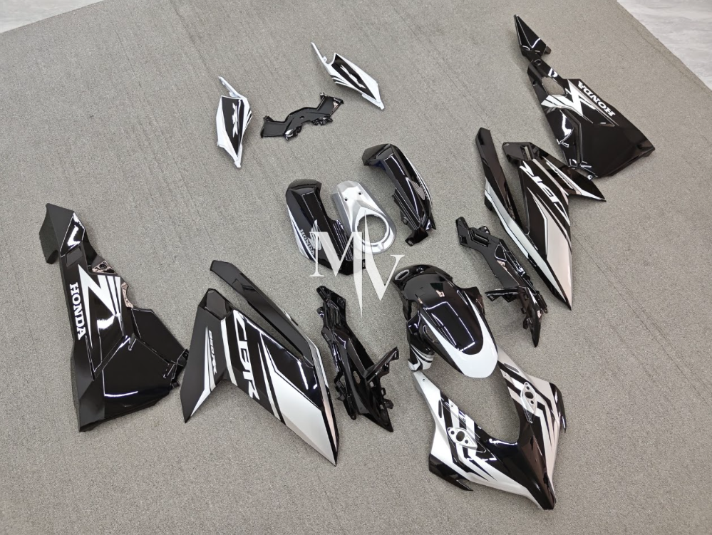 Honda CBR250RR 2017-2025 Black with Silver ABS Fairings | Motovation Frgs - Image 2