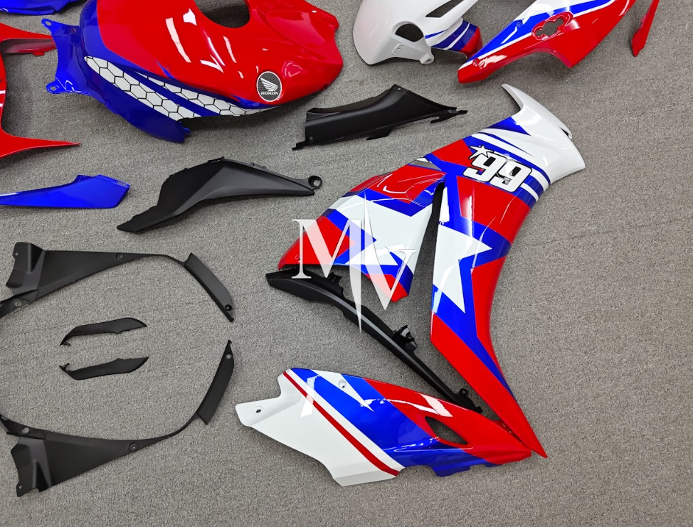 Honda CBR1000RR 2012-2016 Red with Blue ABS Fairings | Motovation Frgs - Image 2