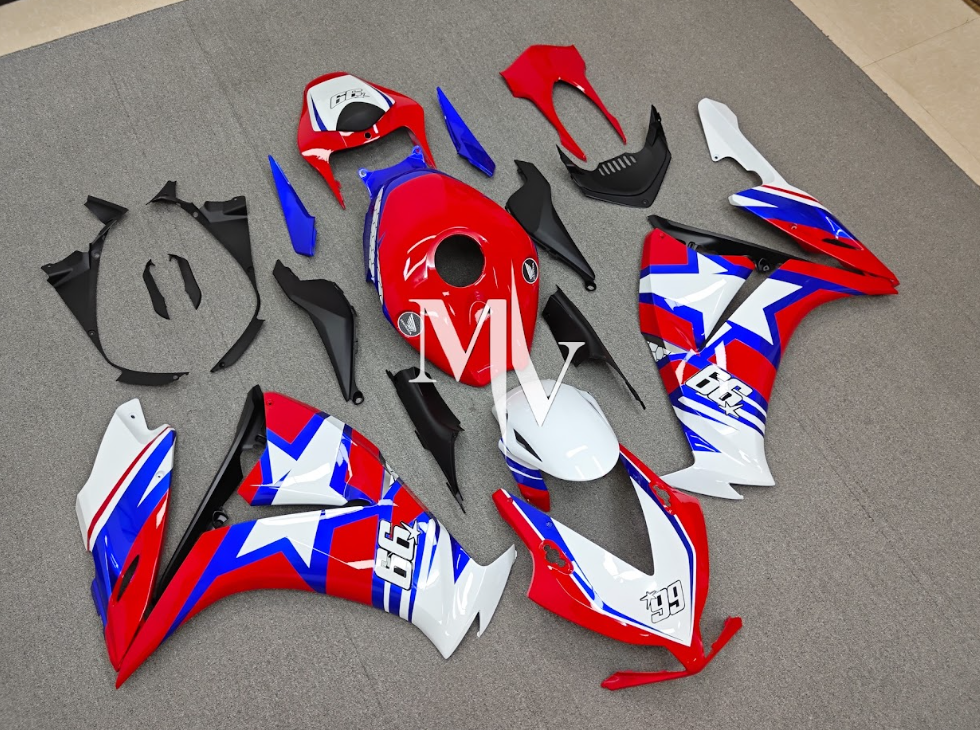 Honda CBR1000RR 2012-2016 Red with Blue ABS Fairings | Motovation Frgs