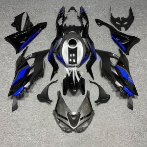 Kawasaki ZX6R 2024-2026 Silver with Dark Blue ABS Fairings | Motovation Frgs