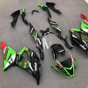 Kawasaki ZX6R 2013-2018 Green with Black ABS Fairings | Motovation Frgs