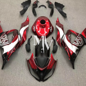 Kawasaki ZX6R 2013-2018 Red with Black ABS Fairings | Motovation Frgs