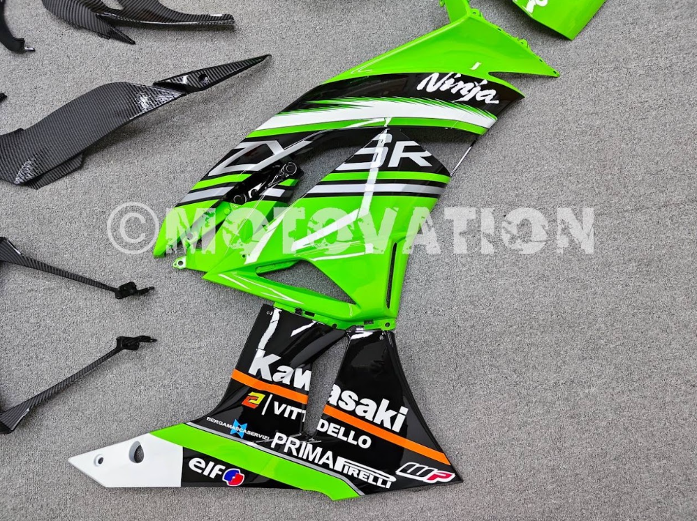 Kawasaki ZX6R 2009-2012 Green ABS Fairings | Motovation Frgs - Image 3