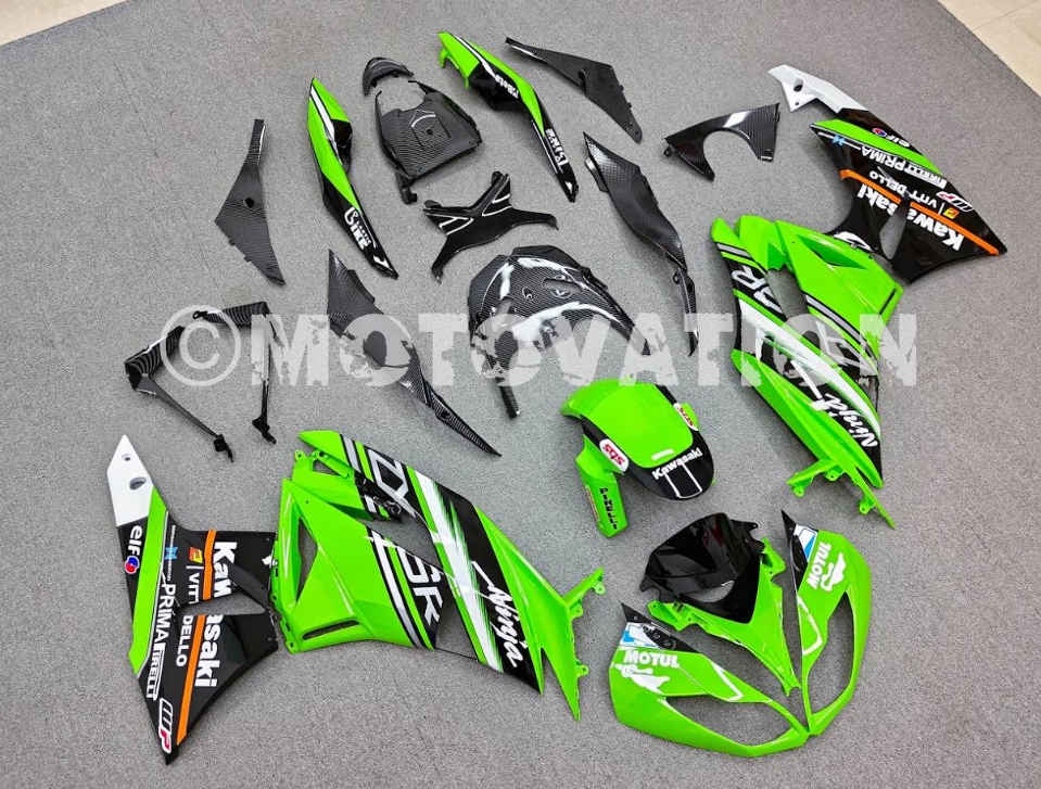Kawasaki ZX6R 2009-2012 Green ABS Fairings | Motovation Frgs - Image 6