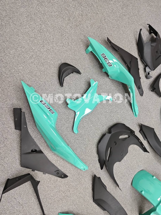 Kawasaki ZX6R 2009-2012 Turquoise ABS Fairings | Motovation Frgs - Image 3