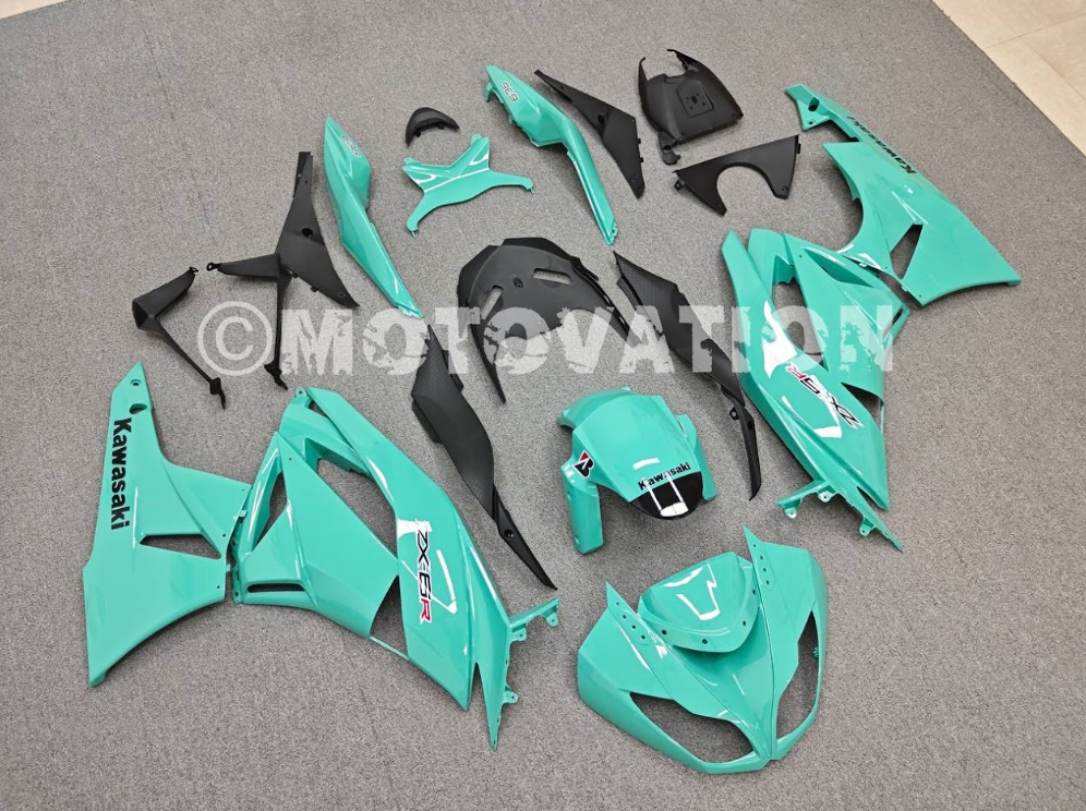 Kawasaki ZX6R 2009-2012 Turquoise ABS Fairings | Motovation Frgs - Image 5