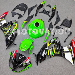 Kawasaki ZX6R 2009-2012 Green with Black ABS Fairings | Motovation Frgs