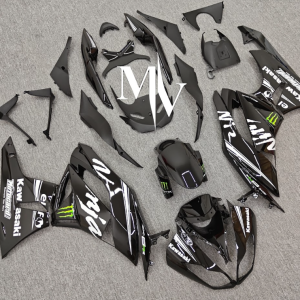 Kawasaki ZX6R 2009-2012 Black ABS Fairings | Motovation Frgs