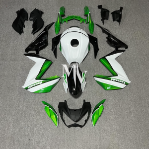 Kawasaki Z250 2013-2017 White with Green ABS Fairings | Motovation Frgs
