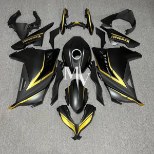 Kawasaki NINJA 250 2013-2017 Matte Black with Matte Gold ABS Fairings | Motovation Frgs