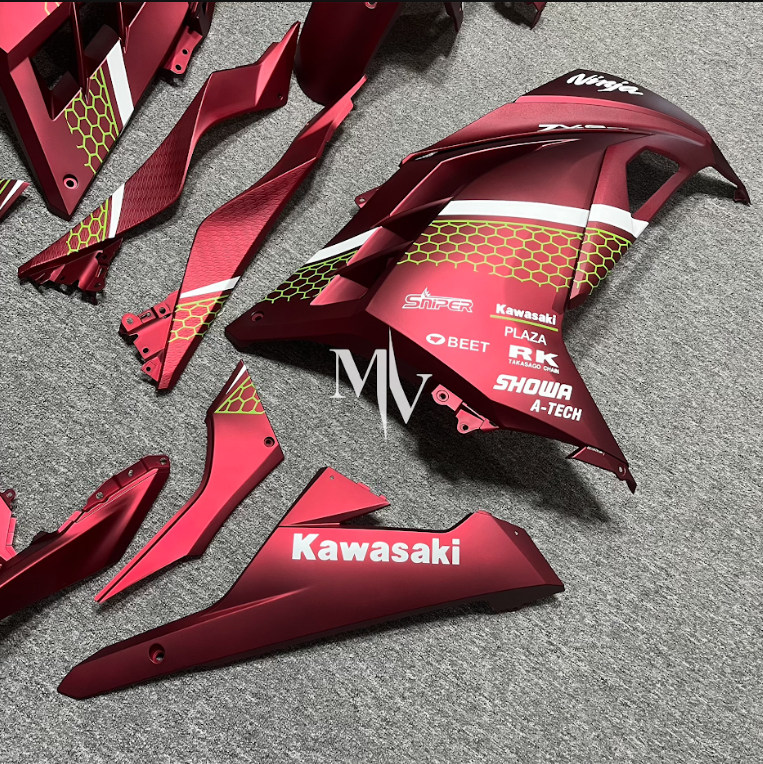 Kawasaki NINJA 250 2013-2017 Matte Maroon ABS Fairings | Motovation Frgs - Image 5