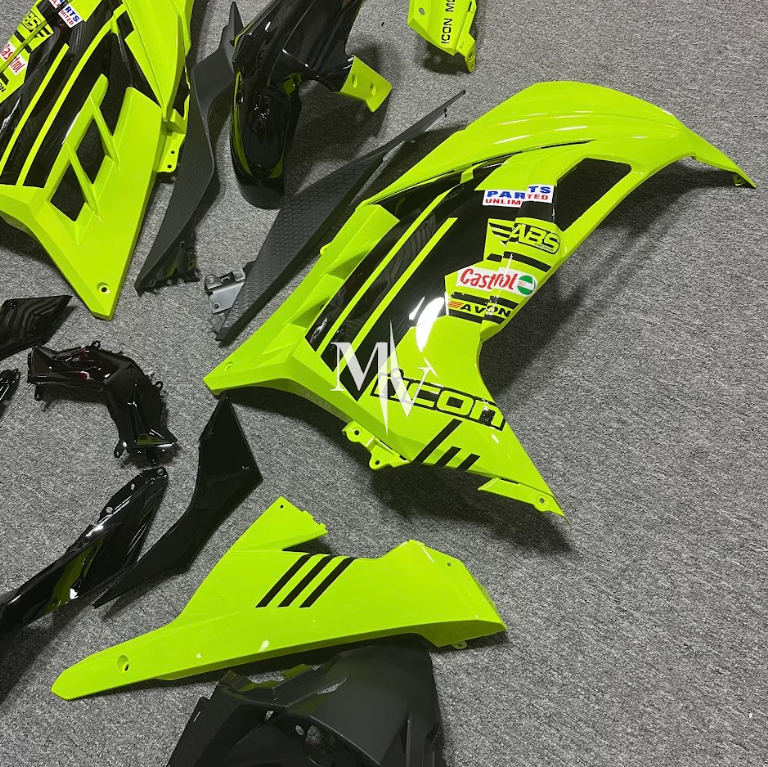 Kawasaki NINJA 250 2013-2017 Neon Green ABS Fairings | Motovation Frgs - Image 4