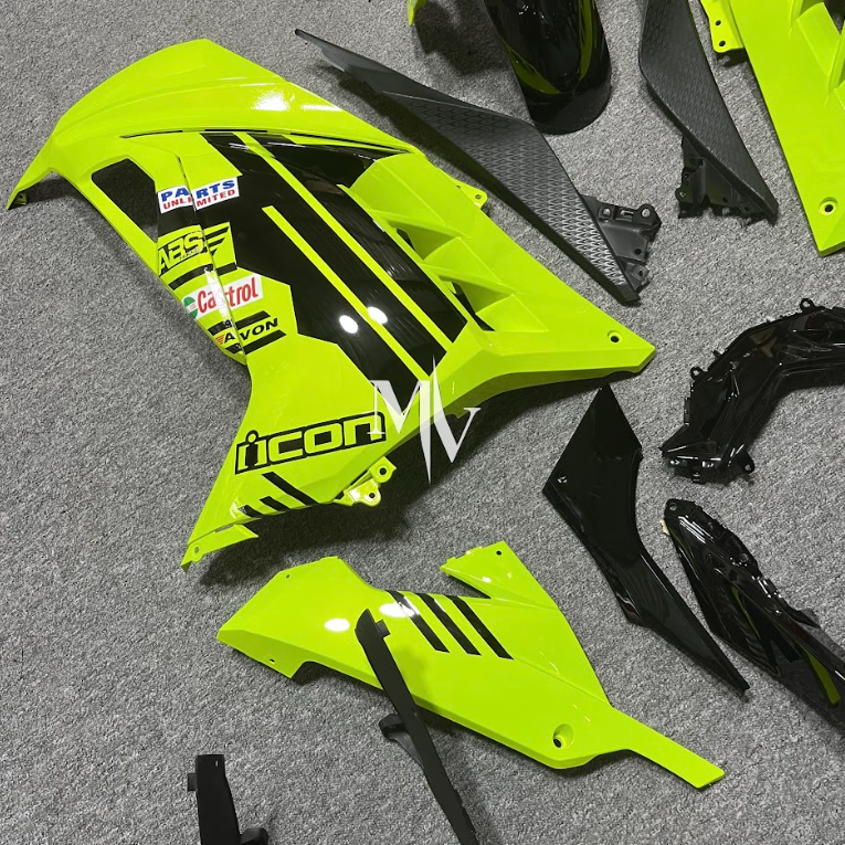 Kawasaki NINJA 250 2013-2017 Neon Green ABS Fairings | Motovation Frgs - Image 5