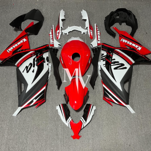 Kawasaki NINJA 250 2013-2017 Red with White & Black ABS Fairings | Motovation Frgs